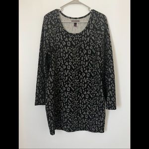 Material girl size XL cheetah print dress blouse long sleeve